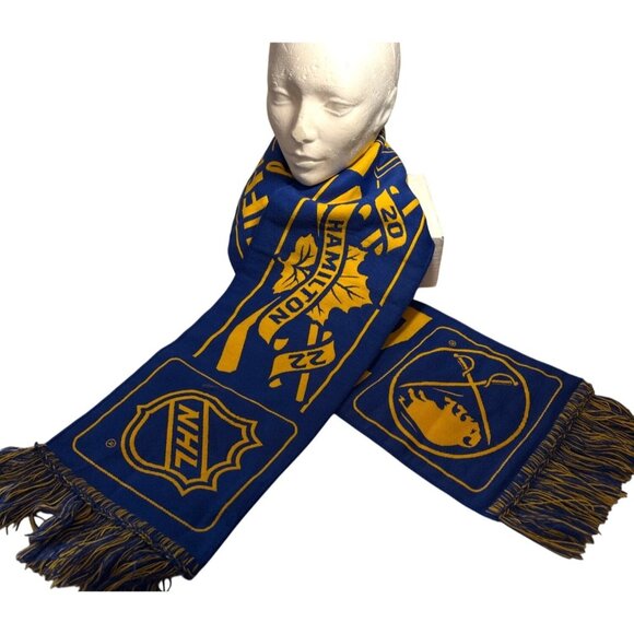 NHL Licensed Hamilton Heritage Classic 2022 Buffalo Sabres Scarf Hockey Fringe - Picture 8 of 8